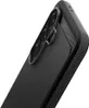 A close-up, angled view of a black smartphone case with a textured finish and a raised camera bump. Náhľad obrázku produktu