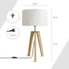 Tischleuchte Dreibein Nachttischlampe Stehlampe E27 Stoff Produktbild-Vorschau 3