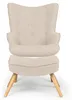 MENZZO Fauteuil scandinave + pouf Lylou Tissu Beige Voir les images du produit 9