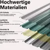 A diagram showing the layered construction of a metal roofing sheet, with labels indicating different material properties. Voir les images du produit