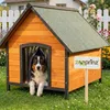 zooprinz Hundehütte Luna Klappdach Lamellen Kiefernholz Produktbild-Vorschau 1