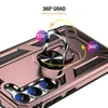 A close-up view of a rose gold phone case with a built-in ring holder, highlighting its 360-degree rotation feature. Produktbild-Vorschau