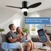 LED-plafondventilator met licht, 52 inch, zwart, met een Productafbeelding-voorbeeld 2