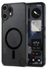 A black and transparent phone case with a magnetic ring is shown next to a smartphone displaying various widgets. Náhled obrázku produktu