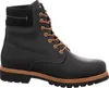 A single black leather boot with brown laces and sole is shown against a white background. Anteprima dell’immagine prodotto