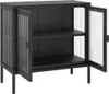 vidaXL Sideboard Schwarz 70x35x70 cm Glas und Stahl Produktbild-Vorschau 7