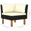 7-tlg. Garten-Lounge-Set Poly Rattan Eukalyptusholz Schwarz Produktbild-Vorschau 7