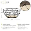 Korb Metall Schwarz 26x12cm Modern Holz MDF Braun Schüssel Produktbild-Vorschau 2