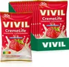 A display of VIVIL CremeLife strawberry flavored sugar-free candies in their packaging. Produktbild-Vorschau