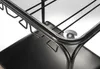 A close-up view of a metal wine rack with a clear glass or plastic circular component attached to the frame. Podgląd zdjęcia produktu