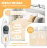 Marketing image for a heated blanket, showing its features and benefits. Produktbild-Vorschau