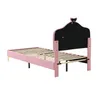 Merax Polsterbett Kinderbett 90x200 cm mit LED-Streifen und Produktbild-Vorschau 5