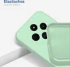 A close-up shot of a light green phone case, showing the interior and the camera cutout area. Produktbild-Vorschau