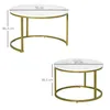 HOMCOM 2er-Set Couchtisch, Runder Beistelltisch, Produktbild-Vorschau 3