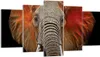 Bild auf Leinwand - Leinwandbild - 5 Teile - Elefant Rot Produktbild-Vorschau 1