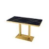 A rectangular black and gold table against a white background. Voir les images du produit