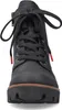 A close-up, front view of a black boot with black laces and red accents on the lace tips. Produktbild-Vorschau