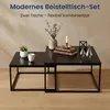 Table basse 2pcs carrée noire en bois, table de salon, Voir les images du produit 7