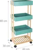 Relaxdays Servierwagen, Bambus & MDF, Küchenwagen mit 4 Produktbild-Vorschau 4