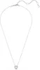 A silver necklace with a heart-shaped pendant is displayed on a white background. Produktbild-Vorschau