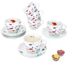 sada 6 šálků Marie s podšálky 6 osob porcelánové čajové Náhled obrázku produktu 1