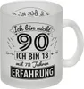 Witziger Glas Tasse für den 90. Geburtstag mit Motiv: Produktbild-Vorschau 1
