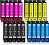 A collection of printer ink cartridges arranged in rows. Produktbild-Vorschau