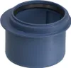 A close-up studio shot of a blue plastic pipe fitting with a black rubber seal. Podgląd zdjęcia produktu