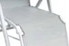 A close-up view of the seat and frame of a white and gray outdoor chair. Produktbild-Vorschau
