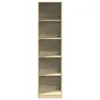 A tall, narrow, empty bookshelf with five shelves. Voir les images du produit
