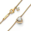 PANDORA Damenkette mit Halo Herzanhänger, Zirkonia, IP Gold Produktbild-Vorschau 3