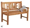 Gartenbank Teakholz 120 cm mit Motiv-Rückenlehne – massiv, Produktbild-Vorschau 1