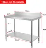 TWOLIIN Edelstahl Arbeitstisch mit Aufkantung 100 x 60 x 85 Produktbild-Vorschau 2