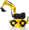 A yellow and black toy excavator is shown on a white background. Podgląd zdjęcia produktu