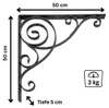 Konsole 50x50 cm Kopfbänder Schmiedeeisen Metall Produktbild-Vorschau 2