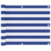 vidaXL Pare-vue balcon blanc et bleu 75x500 cm Tissu Oxford Voir les images du produit 5