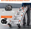 A person is demonstrating how to move a folded ladder with wheels. Anteprima dell’immagine prodotto
