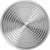 A top-down view of a round metal sieve with a pattern of holes. Produktbild-Vorschau