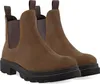 A pair of brown leather Chelsea boots with a thick black sole. Podgląd zdjęcia produktu