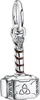 A silver charm shaped like Thor's hammer, Mjolnir, with brown accents on the handle. Podgląd zdjęcia produktu