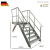 Podesttreppe Wangen- Stahltreppe 7 Stufen Höhe 133cm Produktbild-Vorschau 1