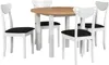 A dining table with four chairs, presented on a white background. Produktbild-Vorschau
