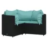 vidaXL 4-tlg. Garten-Lounge-Set mit Kissen Schwarz Poly Produktbild-Vorschau 4