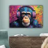Obraz na plátně 90x60 cm - graffiti šimpanz, moderní Náhled obrázku produktu 4