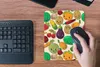 MuchoWow® Mauspad Mousepad Kawaii - Muster - Gemüse - Obst Produktbild-Vorschau 4