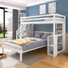 Hochbett mit Schreibtisch, Stauraum und LED-Beleuchtung, Produktbild-Vorschau 2