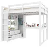 Lit mezzanine 140x200 cm avec bureau, armoire, 2 tiroirs, Voir les images du produit 5