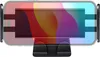 A black tablet holder is shown with a colorful abstract background displayed on the tablet screen. Anteprima dell’immagine prodotto