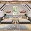 Polsterbett 140x200cm mit RGB LED und USB-C Ladestation, Produktbild-Vorschau 6