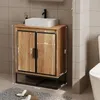 Meuble sous-lavabo de salle de bains, 2 portes, style loft, Voir les images du produit 3